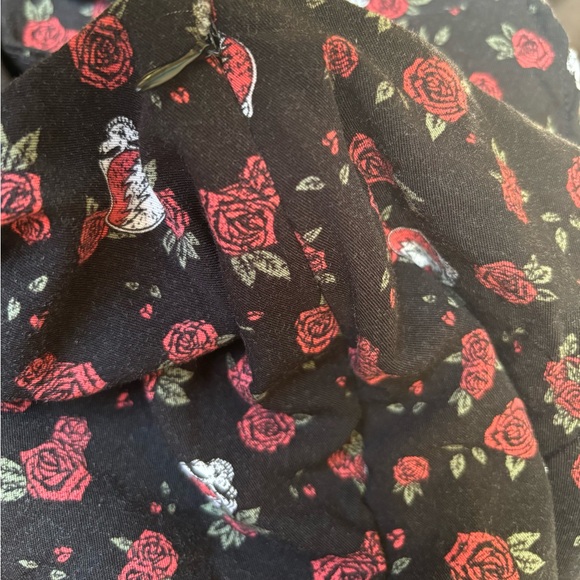 Junk Food Clothing Black with Red Floral Design - Picture 1 of 8